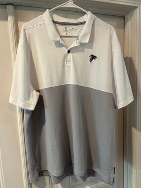 Men’s Atlanta Falcons White & Gray Men's Athletic Polo Shirt Nike NFL Size XXL